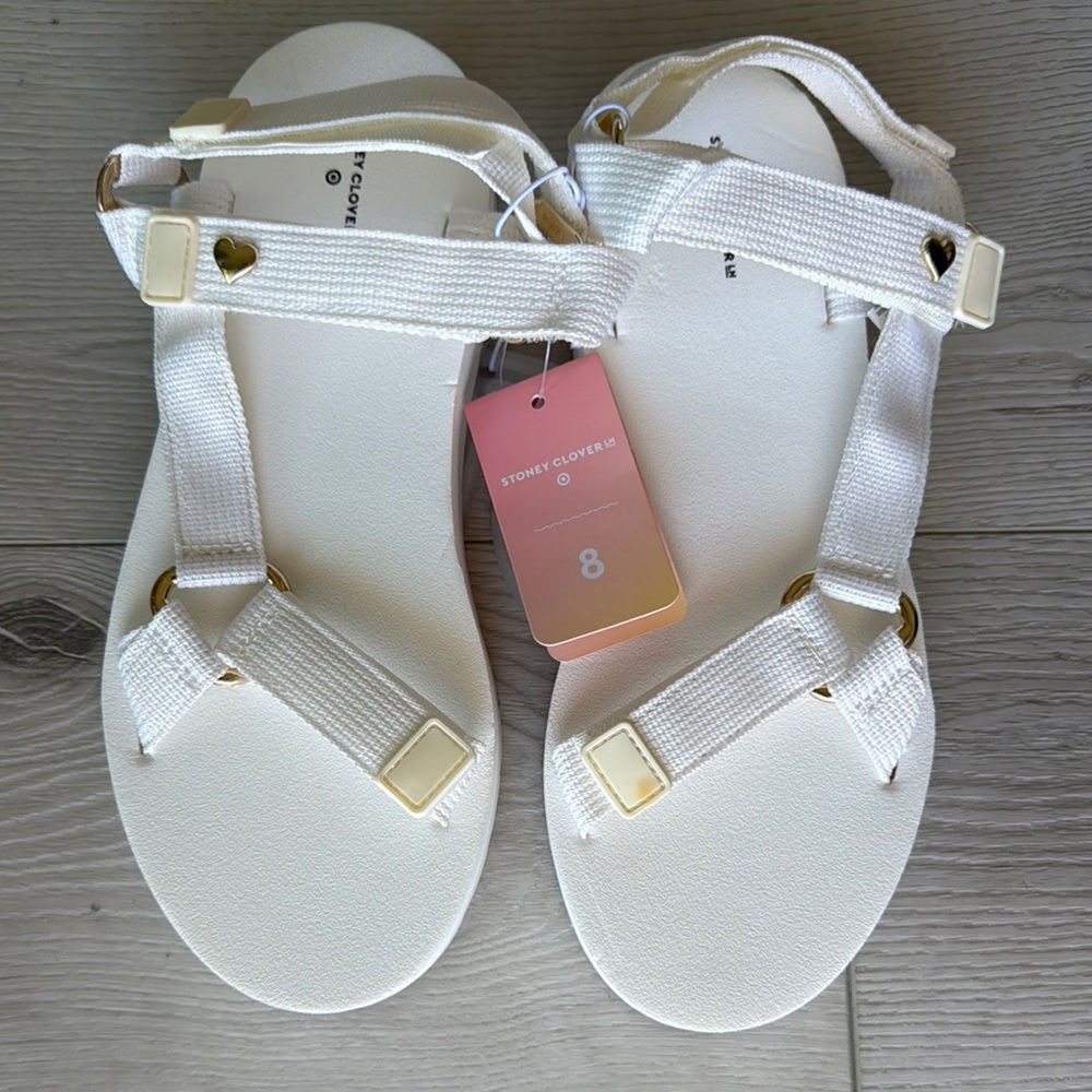 Stoney Clover Lane White Sandals 💛 RARE!!